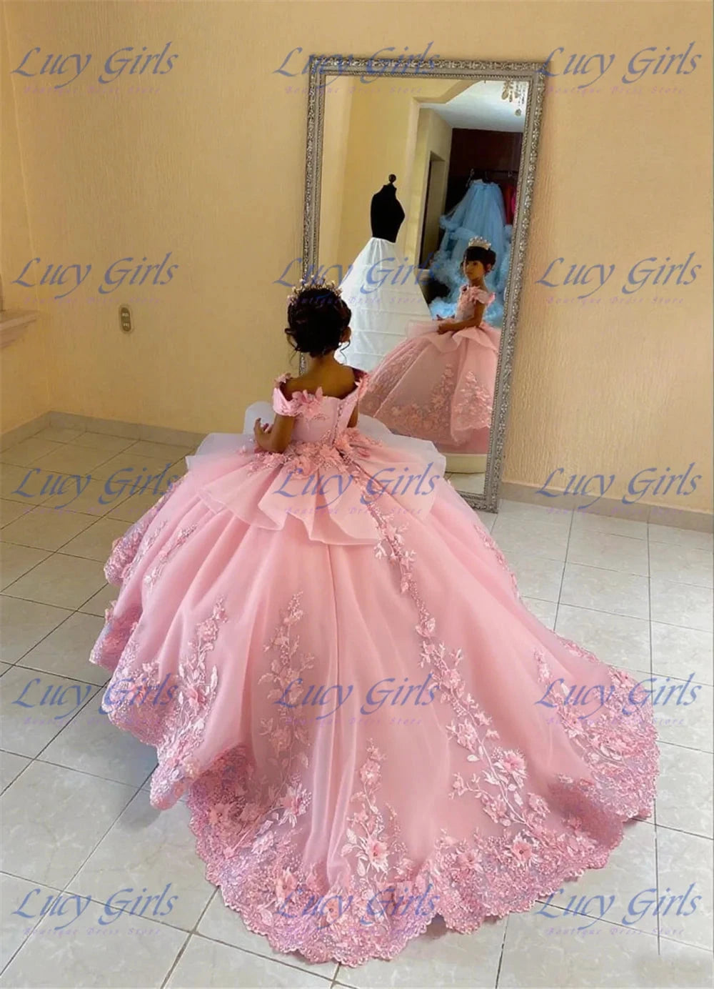 Luxurious Double Color Flower Girl Dress Wedding Dresses GlowCart