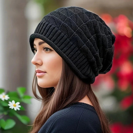 Women's Beanie Hat Fashionable Chunky Slouch Cap with GlowCart