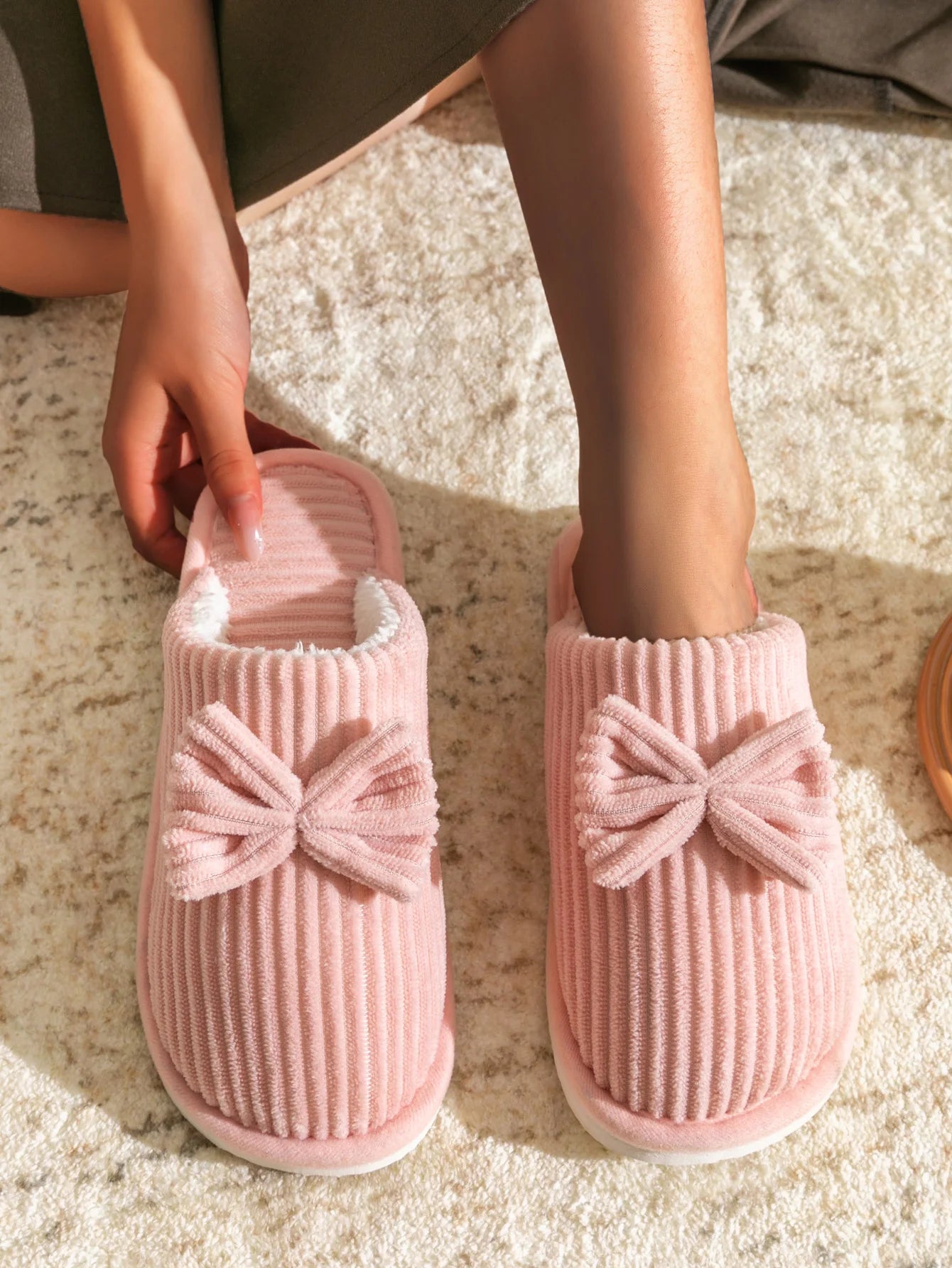 Fashion Women's Bow Slippers Fall/Winter Indoor Bedroom