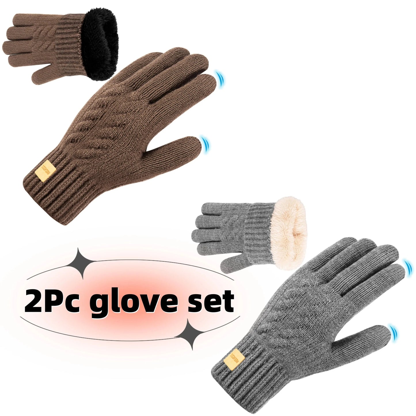 Winter warm sports gloves, with added insulation inside, GlowCart
