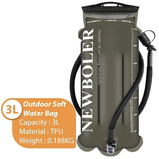 NEWBOLER TPU Detachable Drinking Tube Water Bag Large Capacity Outdoor Drinking Bag Mountaineering Running Reservoir Bag 2L/3L GlowCart