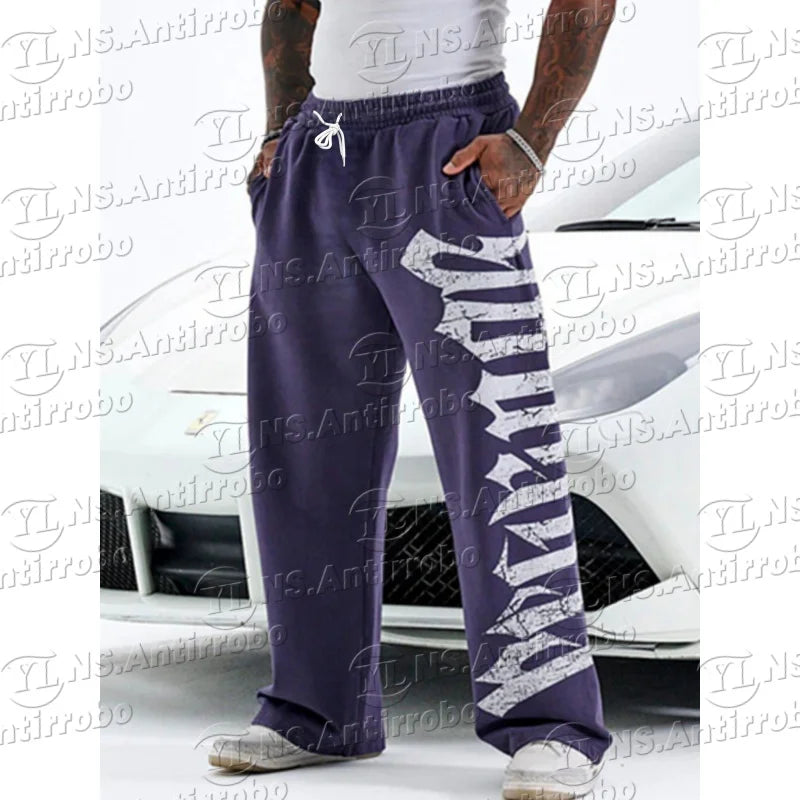 25 Men's Casual Wide Leg Sweatpants Fitness Running Loose Fit Fashionable Brand Leisure Long Trousers Streetwear GlowCart