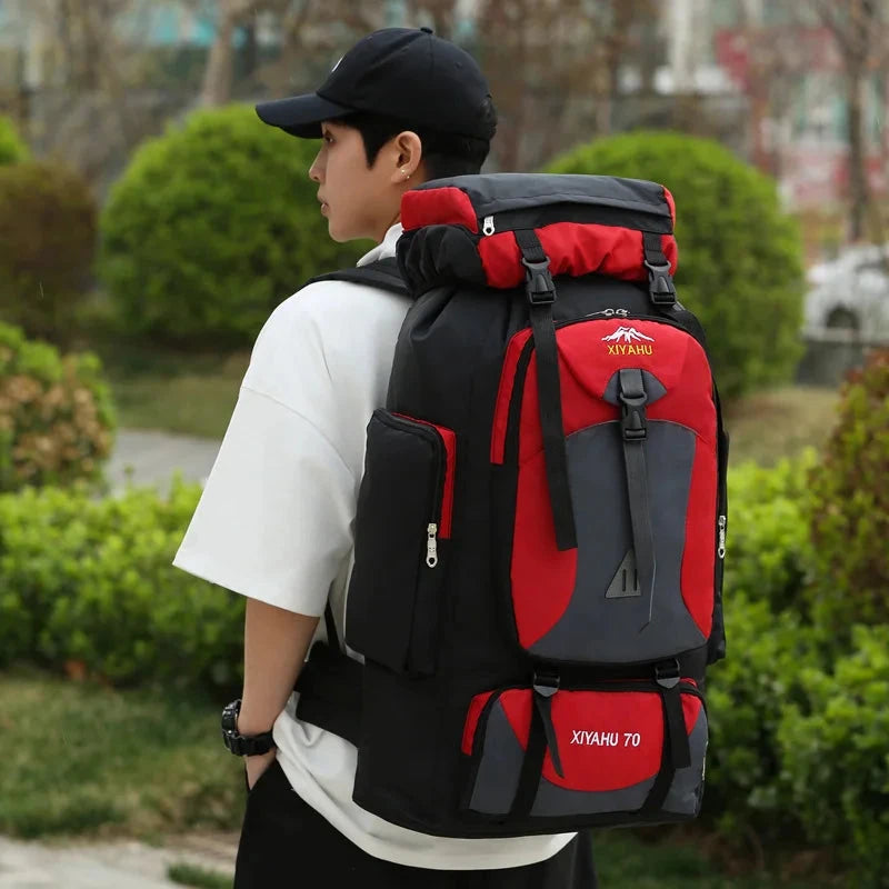 70L Travel Backpack Camping Men Large Hiking Bag Nylon GlowCart