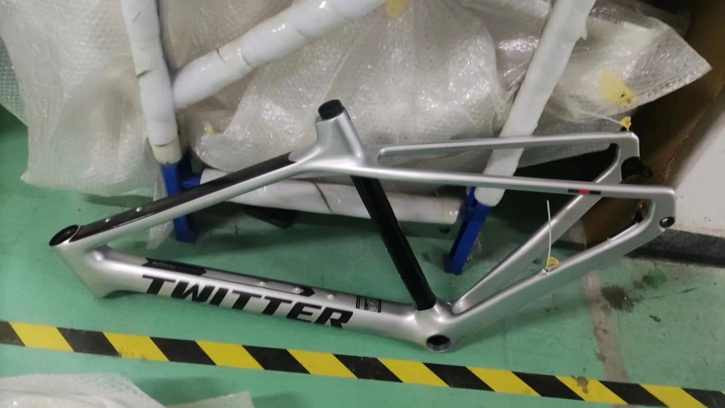 GRAVEL X Carbon Fiber Twitter Gravel Bike Gravel V1 Carbon Fiber Road Bicycle 24 Speed Hydraulic Disc Brake Hidden Cable 40C GlowCart