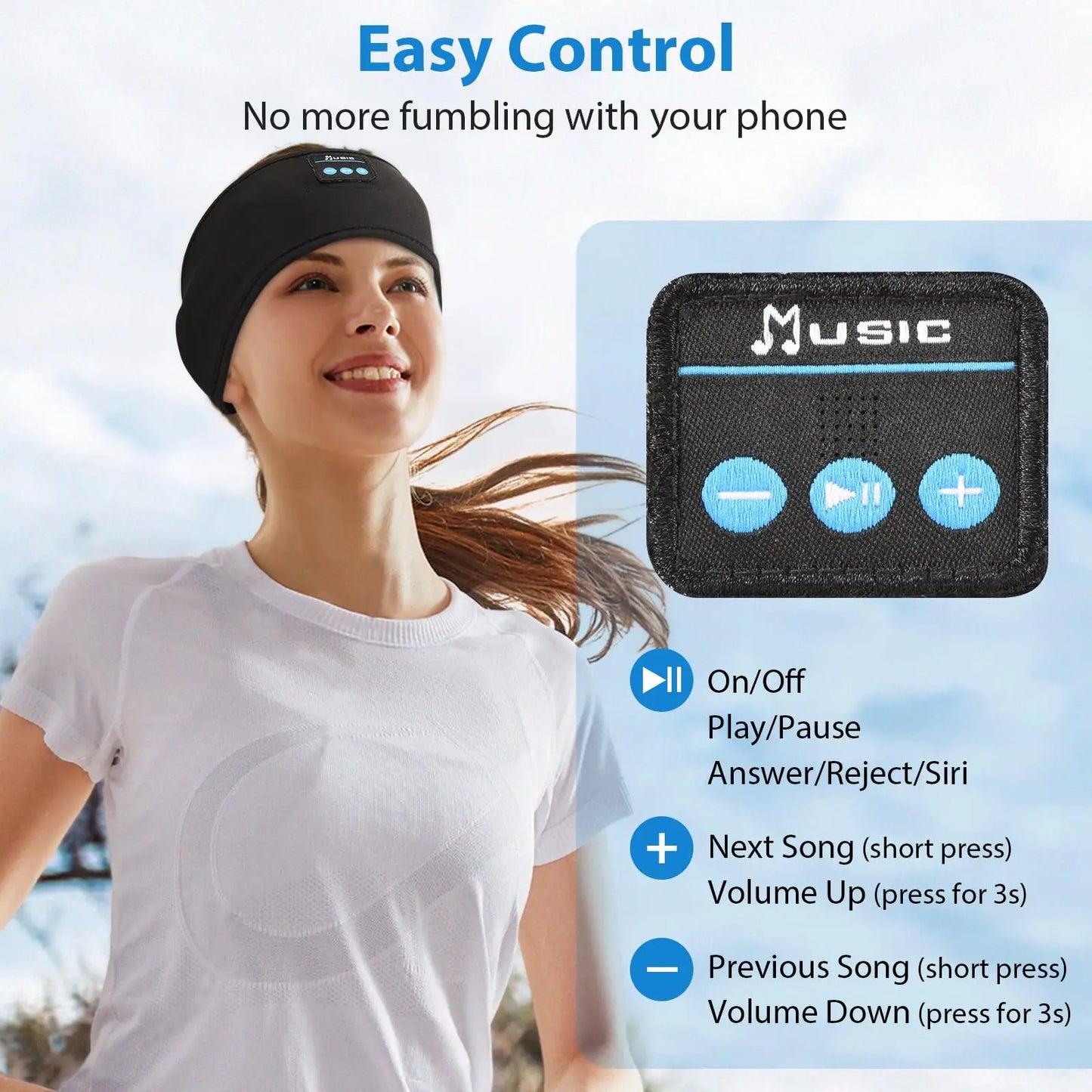 Bluetooth Sleeping Headphones Wireless Stereo Sports Music