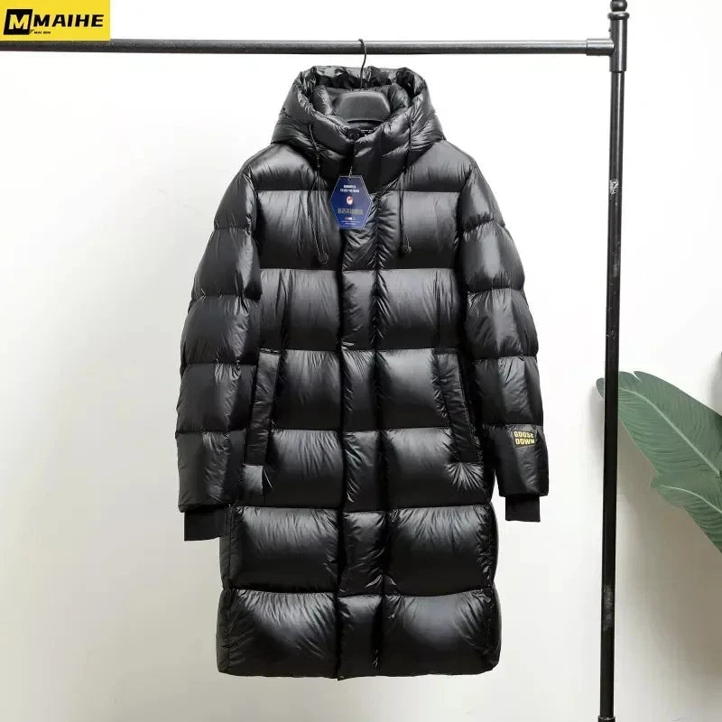 -30 ℃ Cold-proof Long Down Jacket Men's Light Luxury Black GlowCart