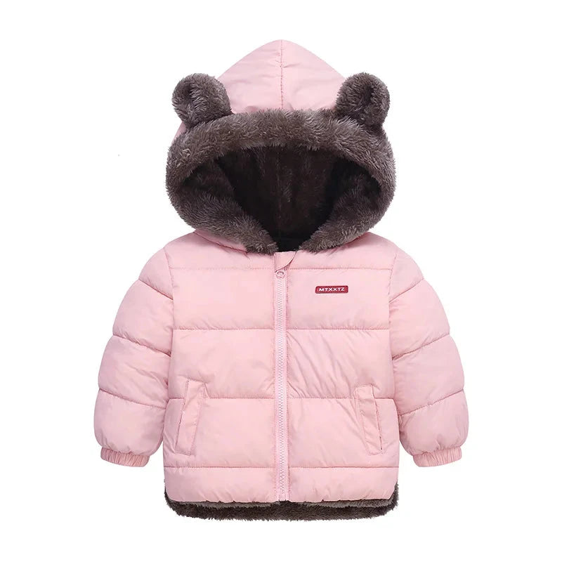 Boys Girls Thick Jackets Winter Kids Padded Fleece Warm Coats Children Hooded Cotton Outerwear Kids Clothes Cashmere Snowsuit GlowCart