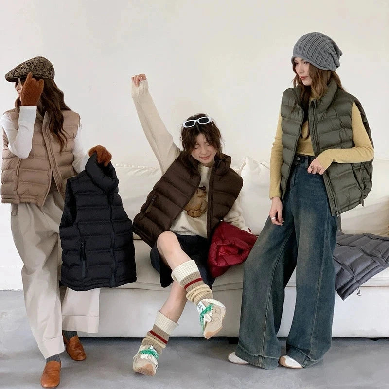 VigoAnne 2025 New Down Cotton Vest Women Autumn Winter Short GlowCart