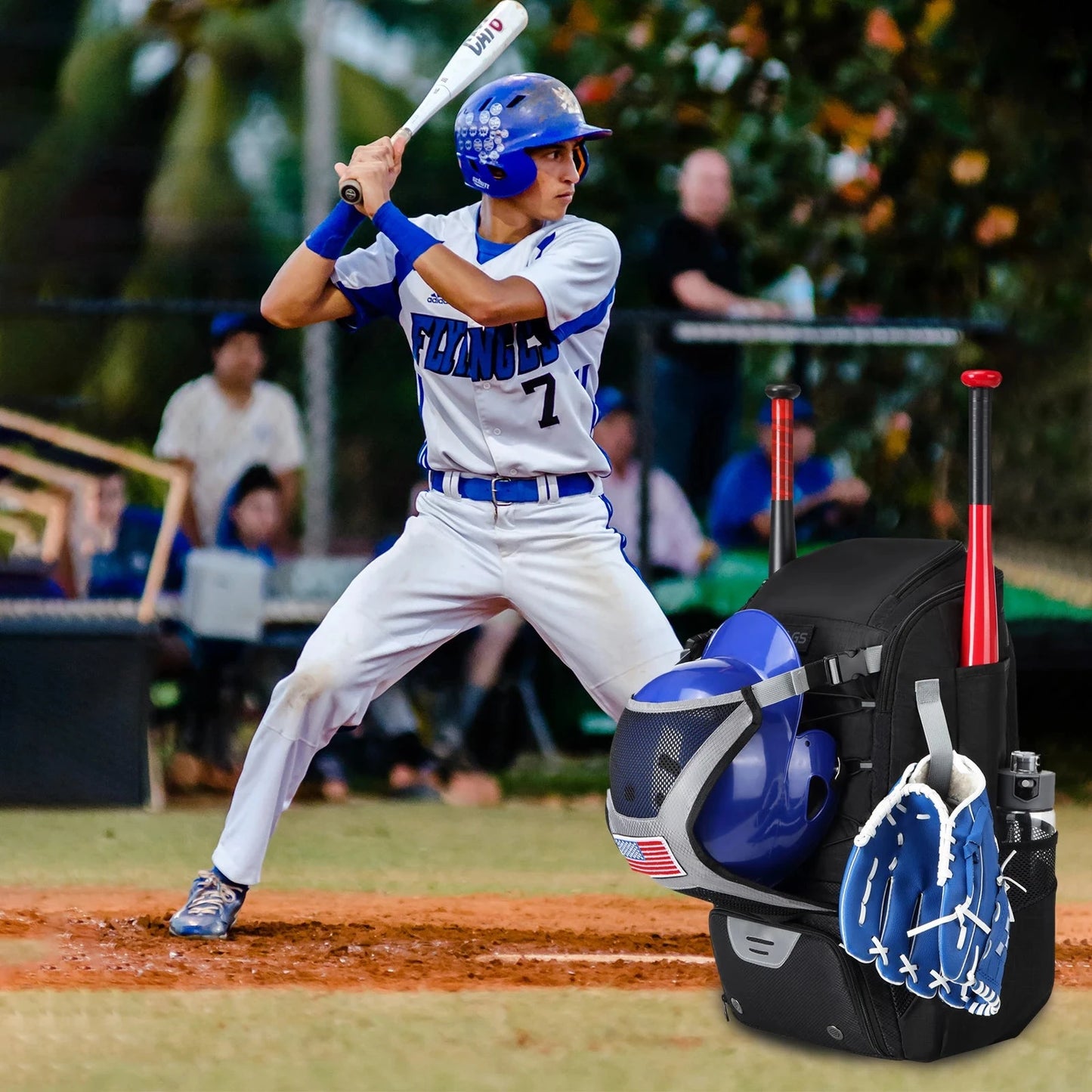 Baseball Equipment Bag Baseball Backpack with Shoe GlowCart