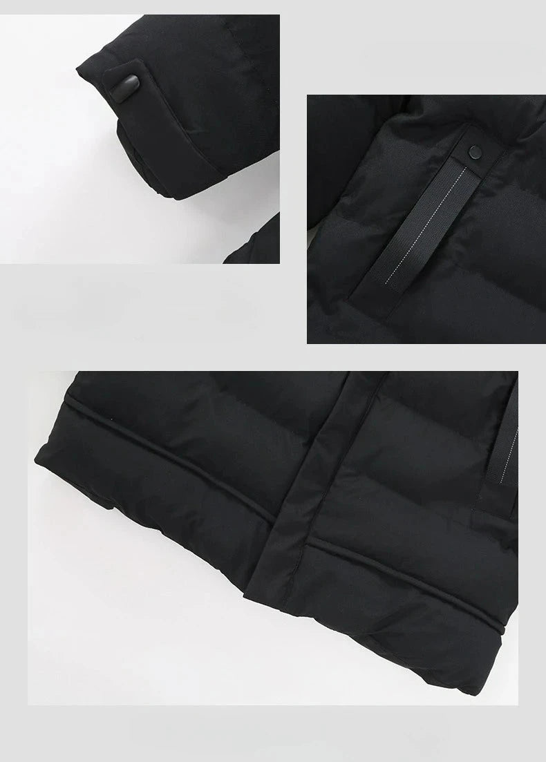 Long Down Jacket Men Thicken Warm Winter Coat Hooded GlowCart