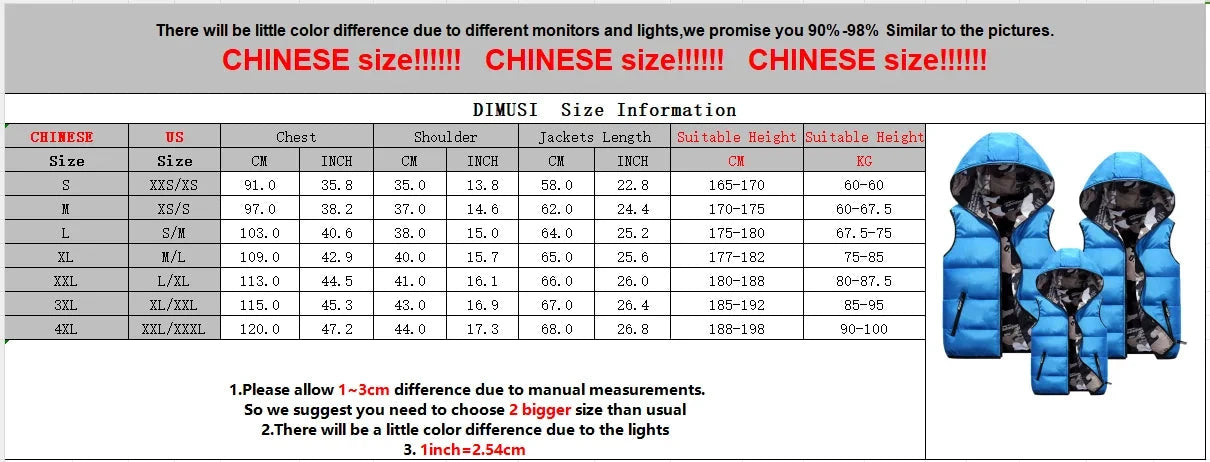 DIMUSI Winter Men's Vests Sleeveless Jackets Male GlowCart