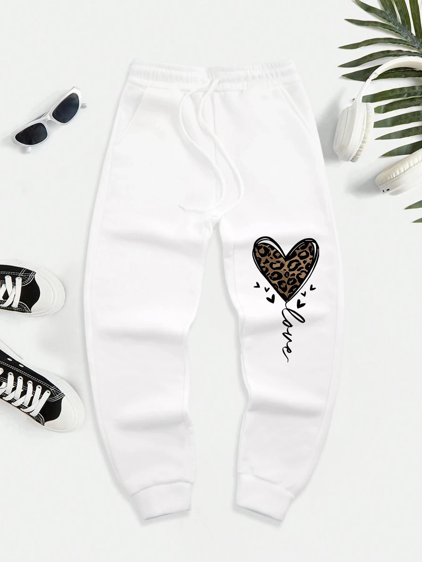 Love Leopard Print Heart Pattern Men'S Casual Basic GlowCart