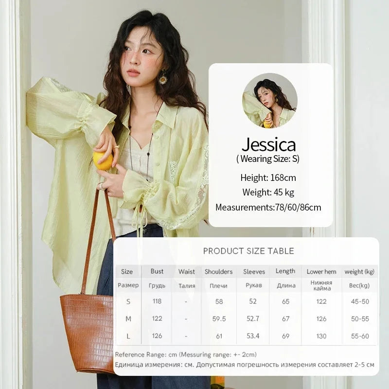 MISHOW Blend Patchwork Lace Cool Shirt Female Autumn 2025 GlowCart