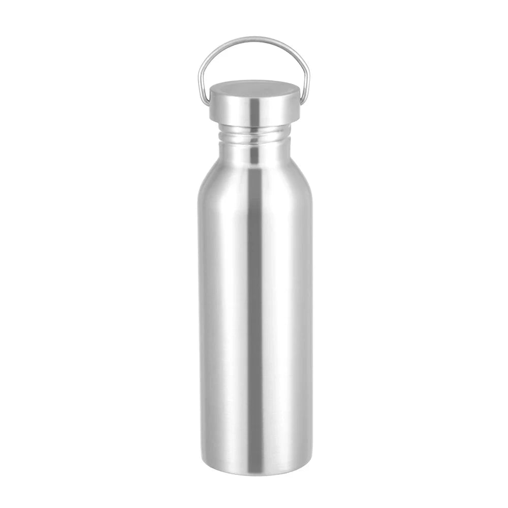 Stainless Steel  Sports Fitness Bicycle Water Bottle Leak-Proof Bottle Single Walled Insulated Metal Flask GlowCart