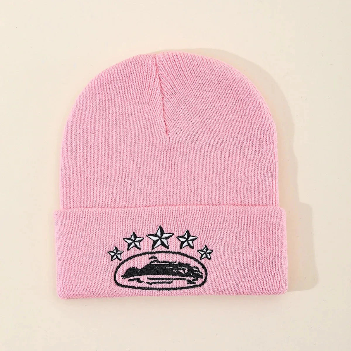 Winter Fashion Warm Knitted Hat Devil's Island Embroidery GlowCart