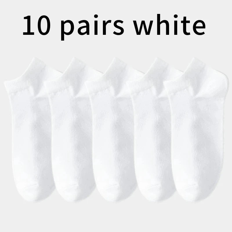 5pairs Men's Fashion Sports Socks, Striped Cotton Sweat Absorption Breathable Comfortable Ankle Socks GlowCart