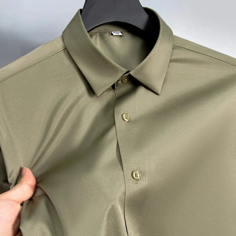 New Anti-Wrinkle Men Shirts Long Sleeve Dress Shirts For Men GlowCart