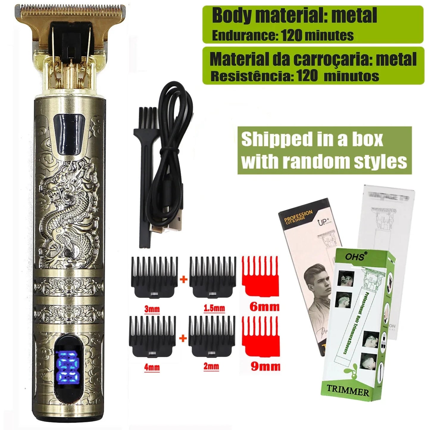 T9 Hair Clipper Repair Beard Shaving Body Hair Trimmer GlowCart