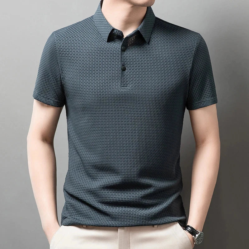 New Men's Business Casual Short Sleeved Bone Flower Solid GlowCart