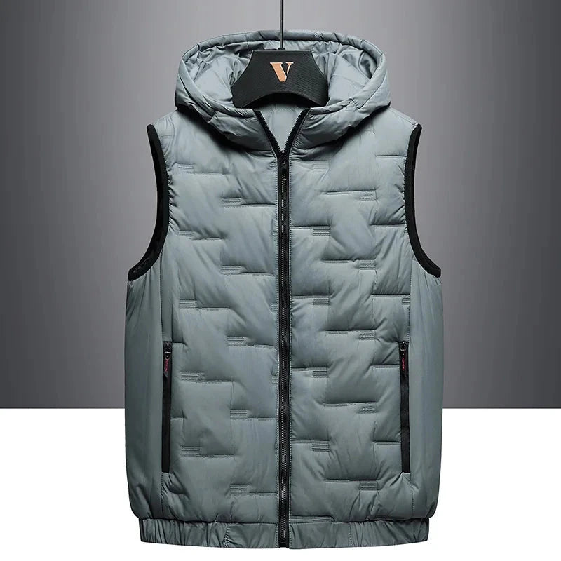 Down Cotton Vest Mens Early Spring Trend New Detachable Hat GlowCart