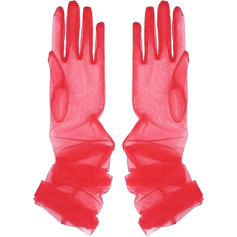 Women's Sexy Transparent Gloves Mesh Tulle Extra Long Gloves GlowCart