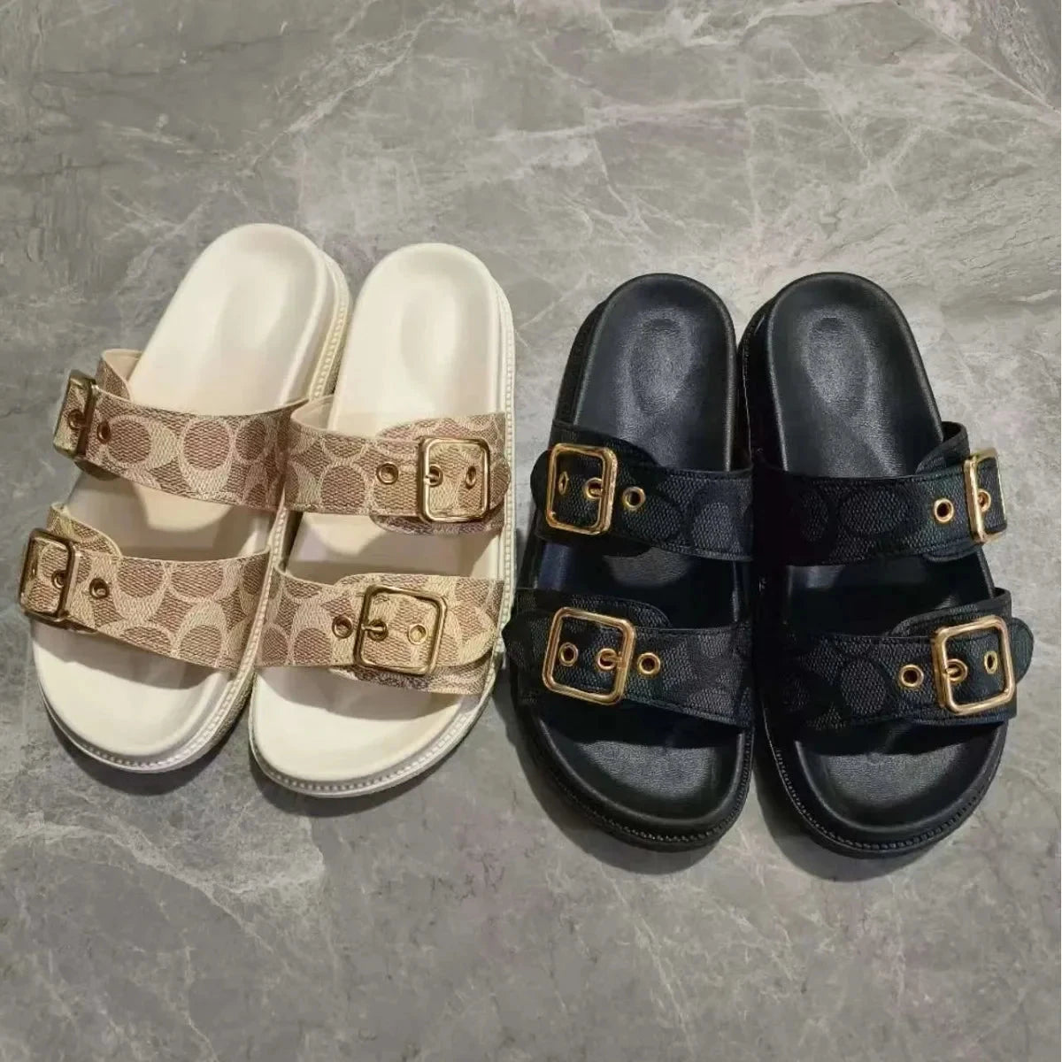 2024 New Women's Thick Bottom Sandals Plus Size Single Strap GlowCart