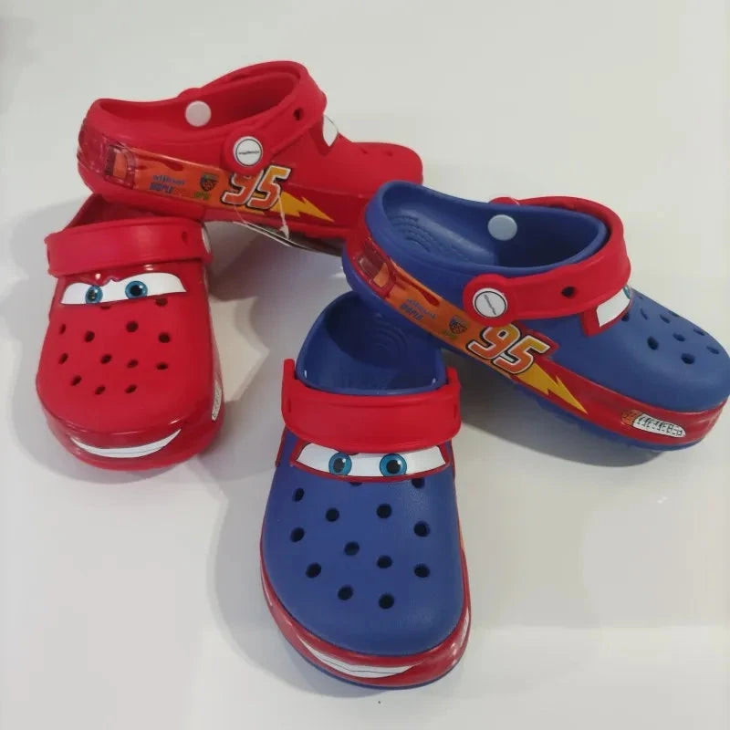 Mcqueens Kawaii Eva Sandals Anime Home Beach Shoes Disney Children Breathable Slippers For Kids Gift Ankle-Wrap Luminous Slipper GlowCart