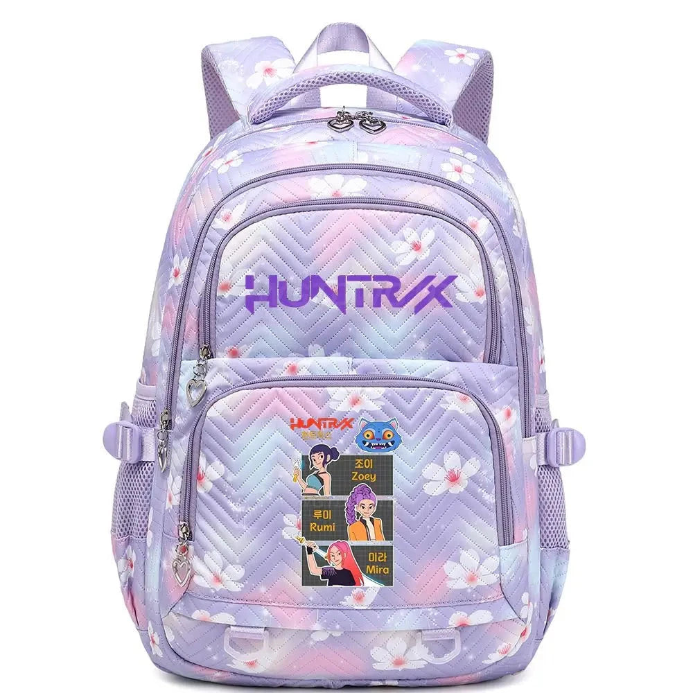 KPop Demon Hunters Backpack Rumi Mira Zoey HUNTR/X Saja Boys Print Cartoon School Bag Large Capacity Student Travel Backpacks GlowCart