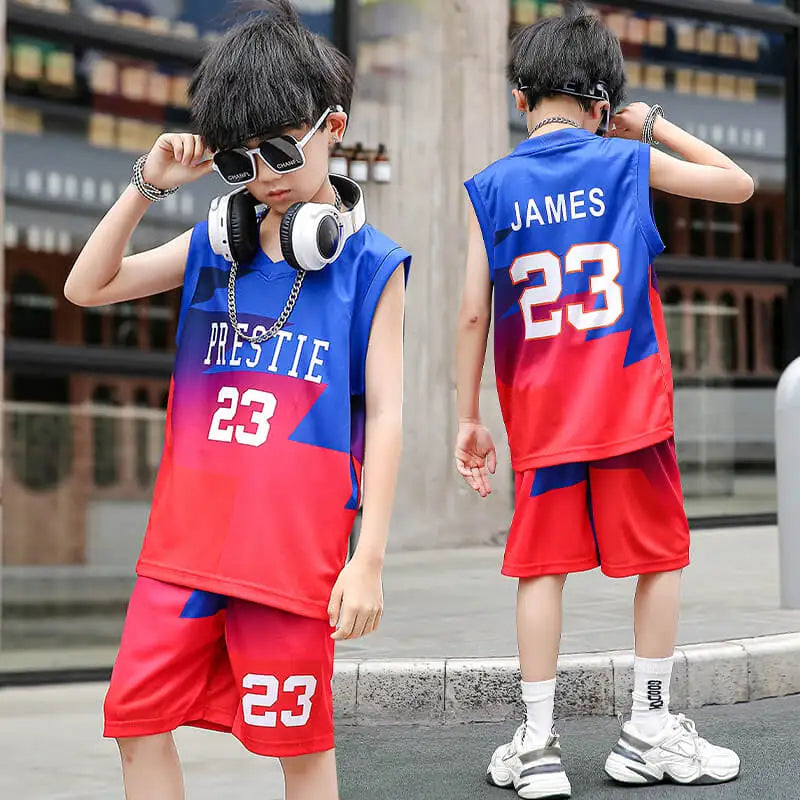Children Basketball Jersey Boy and Girls Quick-drying comfortable Shirt Sportswear Tracksuit Kid fashion Training Sport Uniforms GlowCart