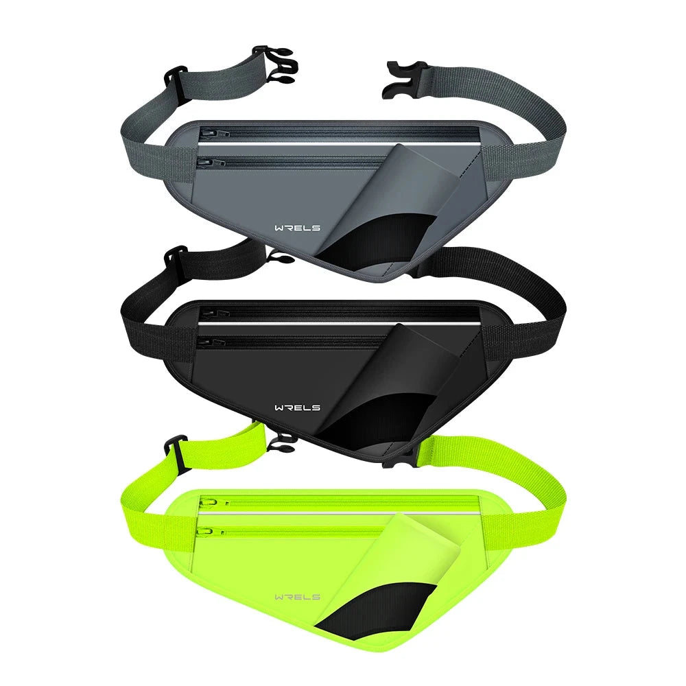WRELS Adjustable Running Belt with Water Bottle Holder Reflective Hydration Waist Pack for Hiking Jogging Unisex GlowCart