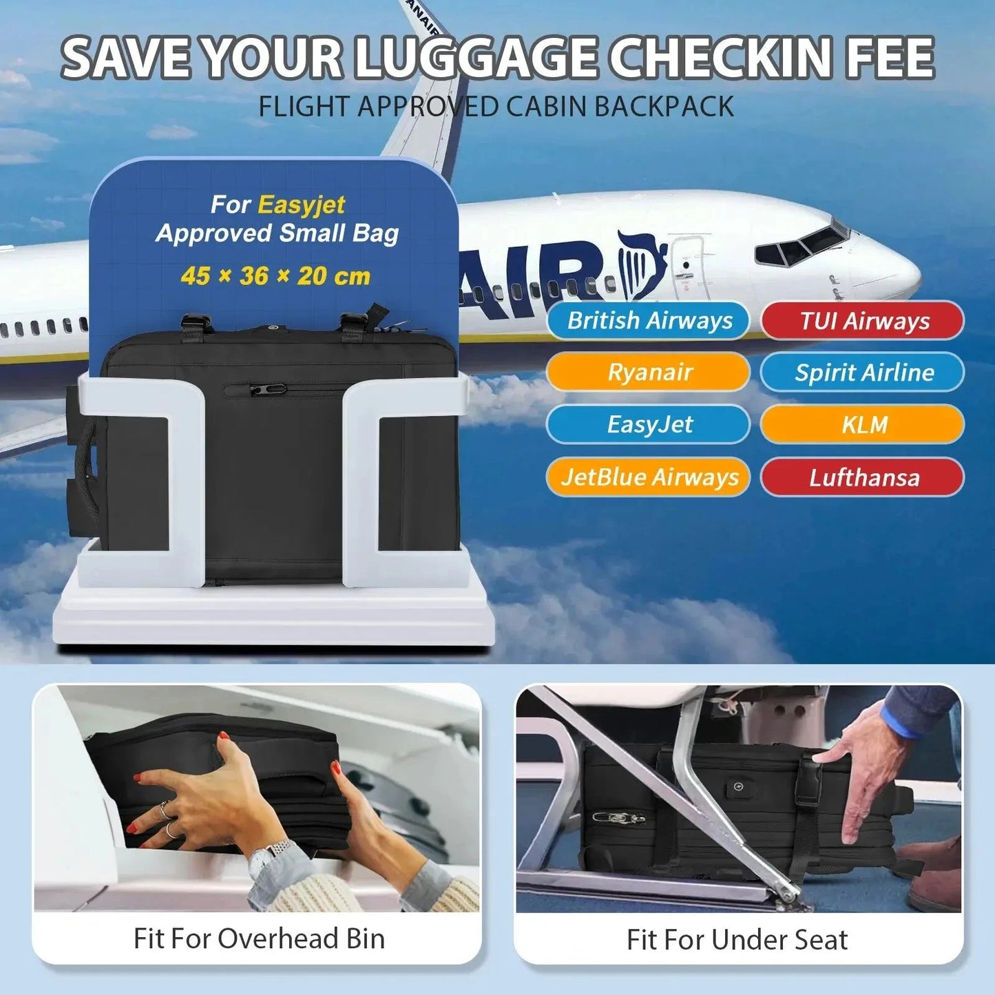 Likros Men Backpack Business Travel Backpack Carry on GlowCart