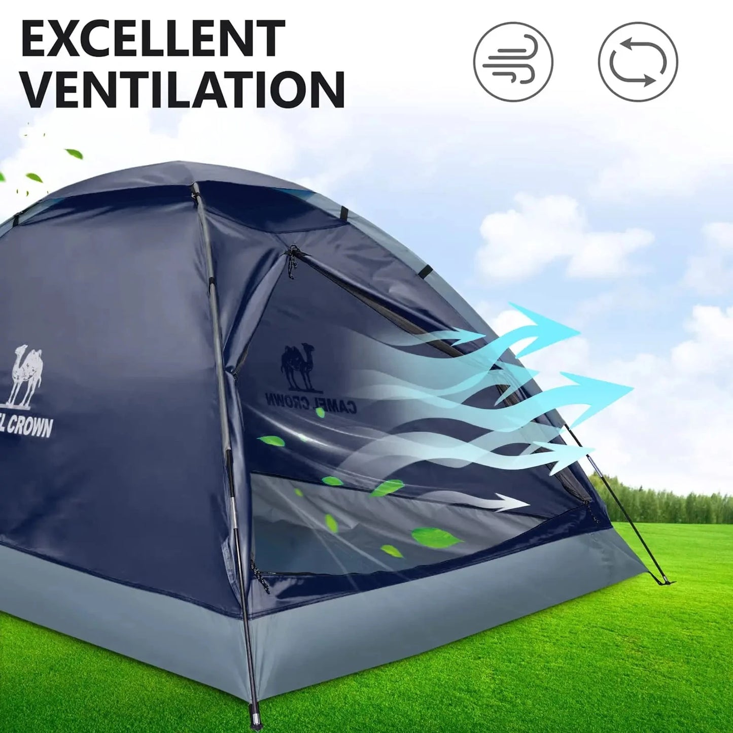 GOLDEN CAMEL Camping Tents Large Space Mosquito-repellent GlowCart