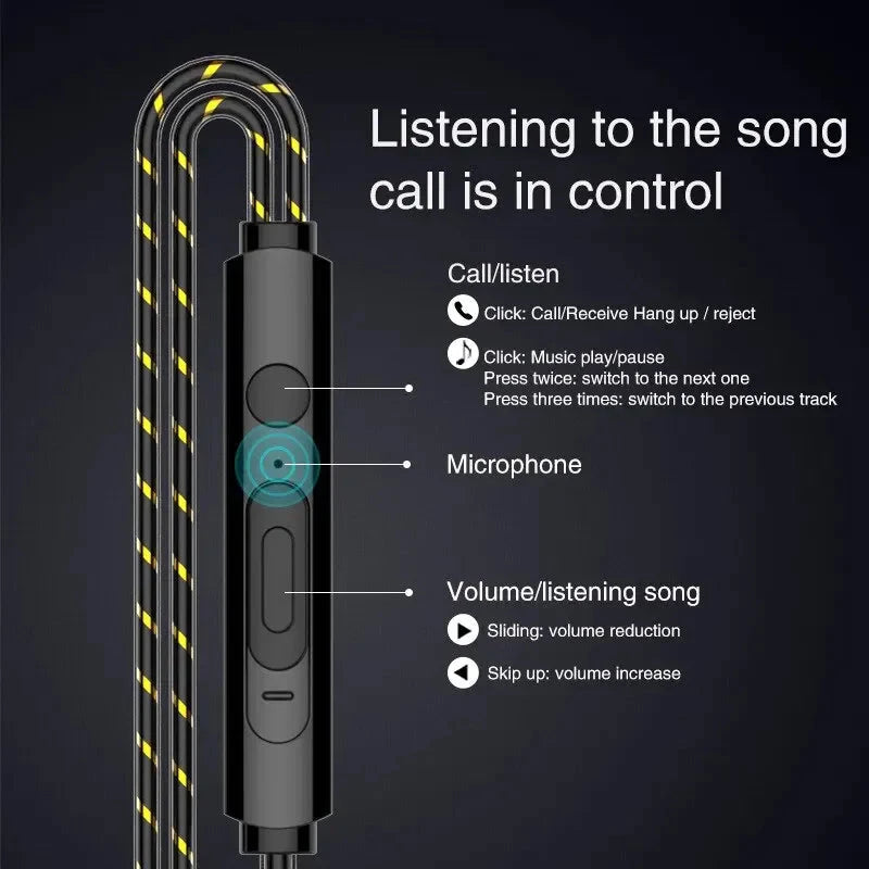 Explosive Double Moving Coil Headphones In Ear Subwoofer GlowCart