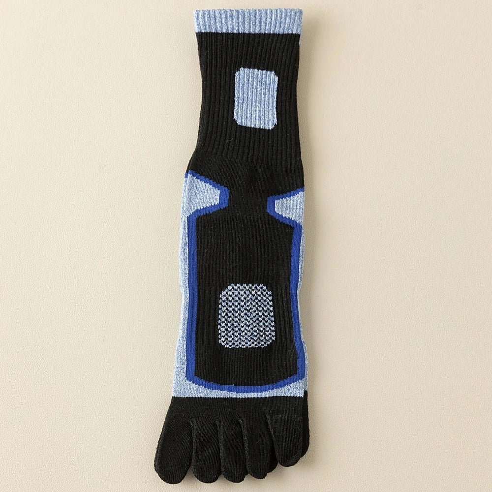 3 Pairs Fleece Toe Socks Men Autumn Winter Warm Five Finger Socks Man High Quality Cotton Sports Crew Socks Running GlowCart