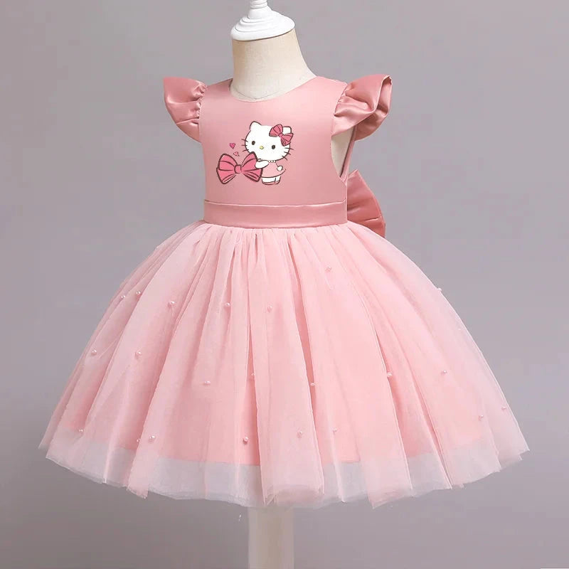 Hello Kitty Girls Lace Dresses Tulle Tutu Princess Dresses GlowCart