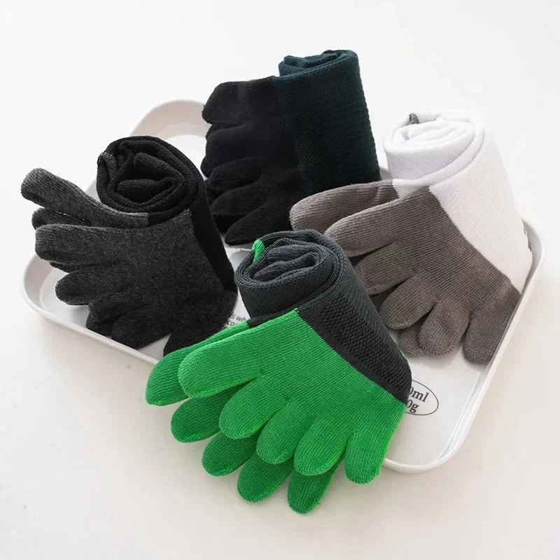 Mans Five Finger Socks Sporty Fitness Sweat-Absorbing Anti-Bacterial Breathable Warm Thermal Outdoor Sport Short Toe Socks Boy GlowCart