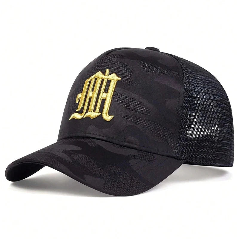 Fashion M Letter Camouflage Embroidery Baseball Net Caps GlowCart