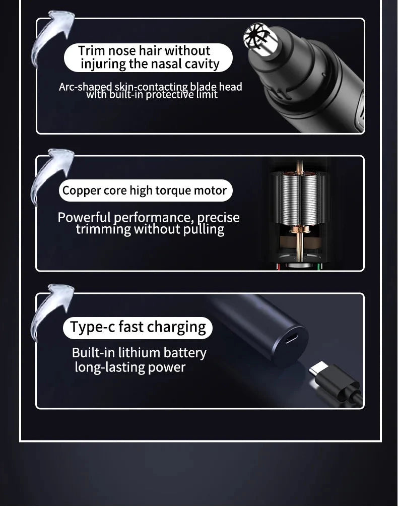 Mini Pocket Nose Hair Trimmer Painless Clipper Nose Ears GlowCart