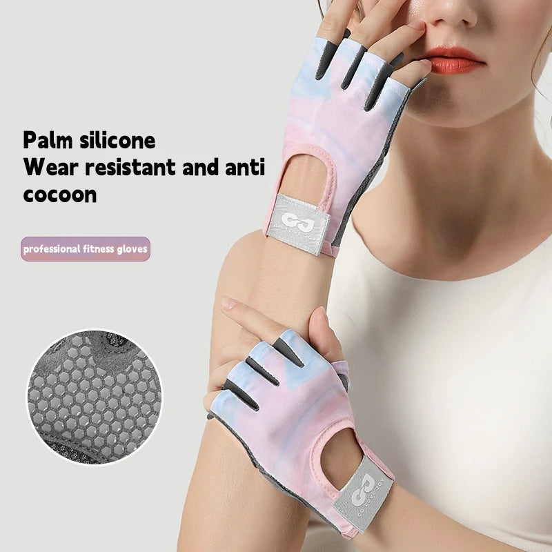 RNABAU Bike Gloves Women Half Finger Summer Breathable Anti-slip Shockproof MTB Road Bicycle Gloves Cycling Fitness Gym Gloves GlowCart