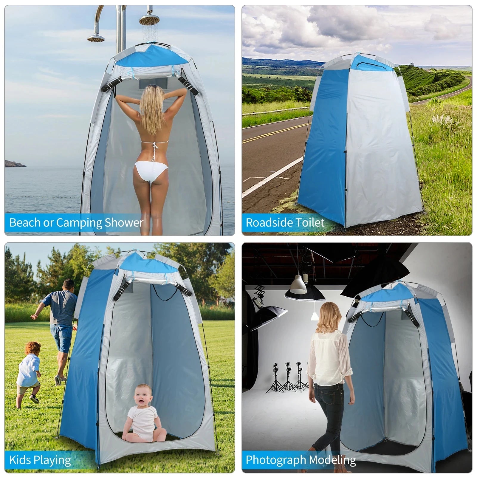 Portable Beach Shower Toilet Changing Tent Sun Rain Shelter GlowCart