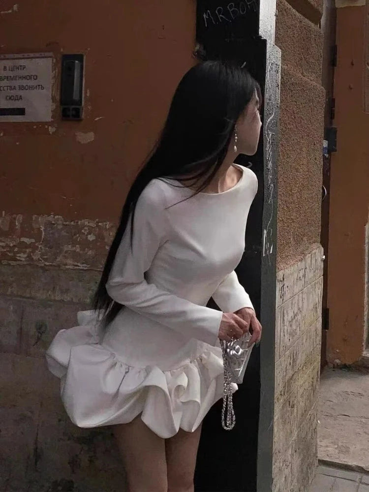 Summer Elegant White Sweet Slim Dress Women French Retro GlowCart