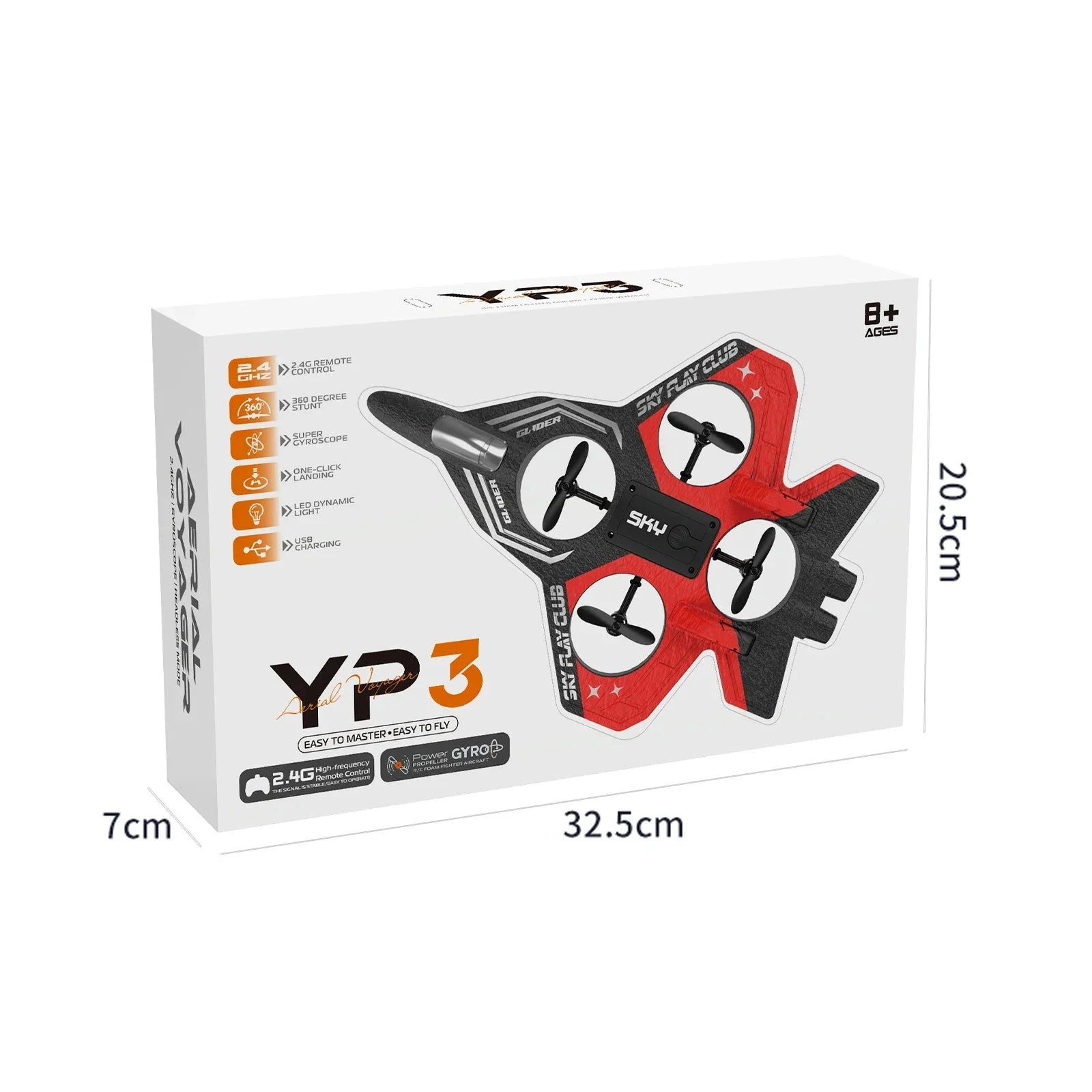 2025 New YP3 Foam Aircraft Remote Control Four Axle Fighter GlowCart