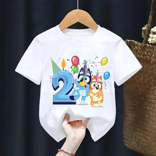 Boys Girl Summer Short Sleeve Children T-shirt Cartoon Birthday Digital Print Breathable Baby Tee Tops Y2k Kawaii Kids Clothing GlowCart