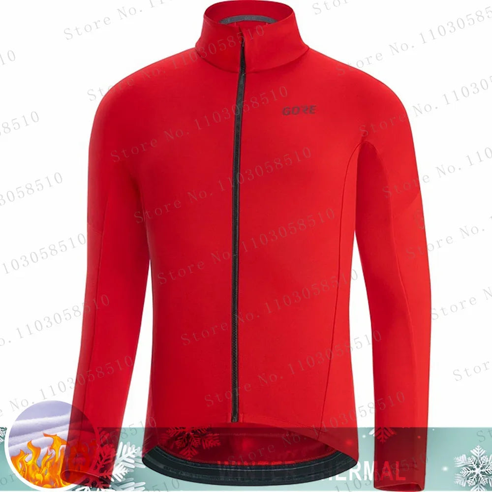 Winter Jersey Men's Thermal Fleece Bicycle Clothing MTB Long Sleeve Warm Tops Road Bike Outdoor Sports Jacket Bike Clothing GlowCart