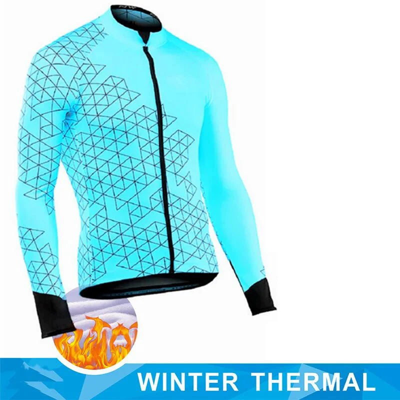 2026 New Thermal Fleece Cycling Jersey Set Winter Long Sleeve MTB Racing Bike Jersey Suit For Men Bib Pants Set Cycling Clothing GlowCart