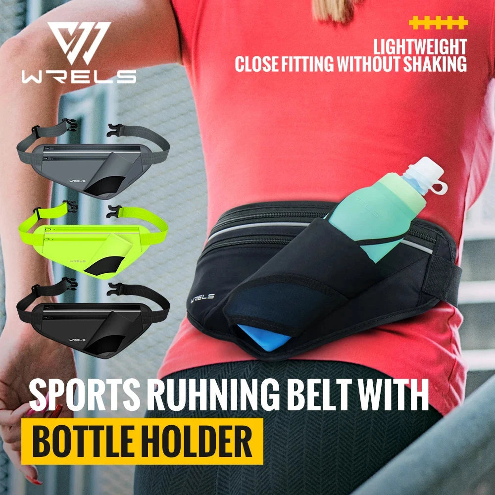 WRELS Running Hydration Belt With Water Bottle Holder Adjustable Fanny Pack for Running Walking Hydration Waist Pack GlowCart