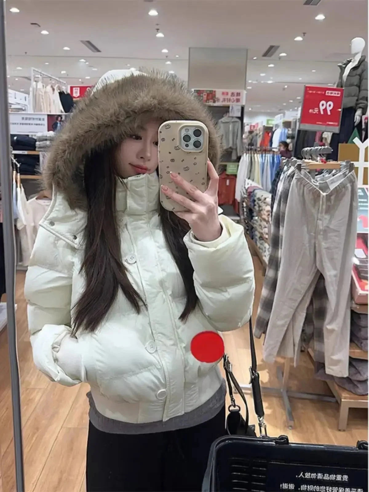 2025Autumn Winter Solid Leisure Women's  Fur Hooded Jacket GlowCart