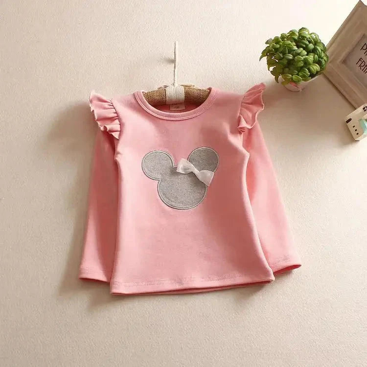 Fashion Baby Kid Long Sleeve Cat Shirt Tops Clothes Girls Blouse Spring and Summer Autumn Cartoon Kids T-shirt GlowCart