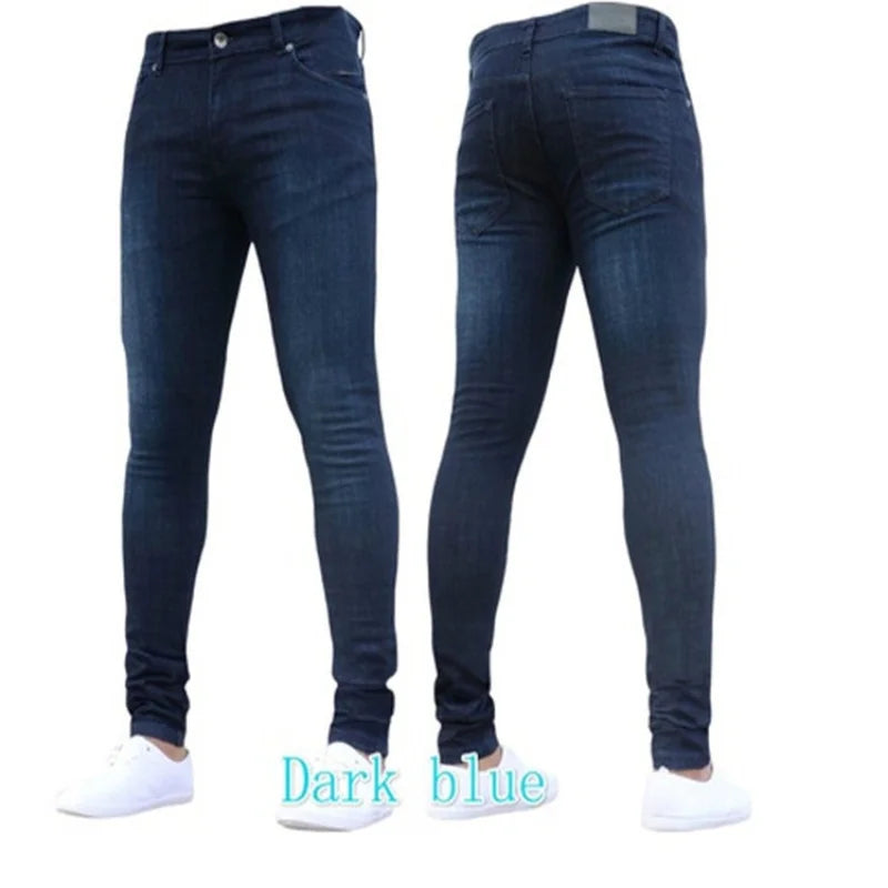 2024 Men Jeans Solid Pockets Stretch Denim Straight Pants Spring Summer Business Casual Trousers Daily Streetwear Men's Clothing GlowCart