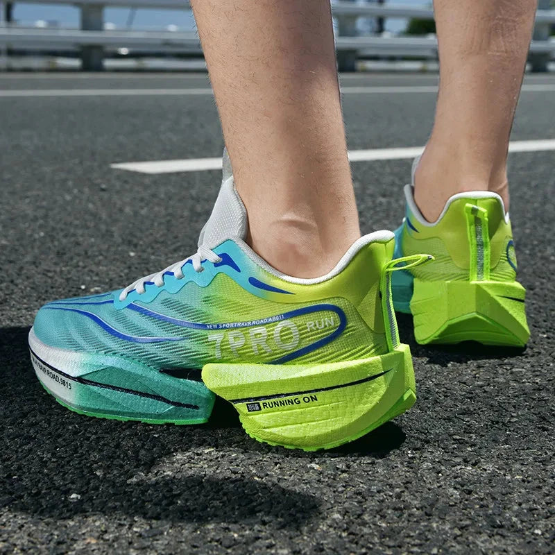 New Men's Carbon Plate Sneakers Outdoor Soft Sole Mesh GlowCart